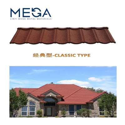 hot sale color stone coated steel roofing sheet china supplier terracotta color stone coated metal roof tile